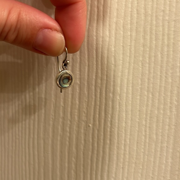 Abalone embedded circle earrings - Picture 4 of 6